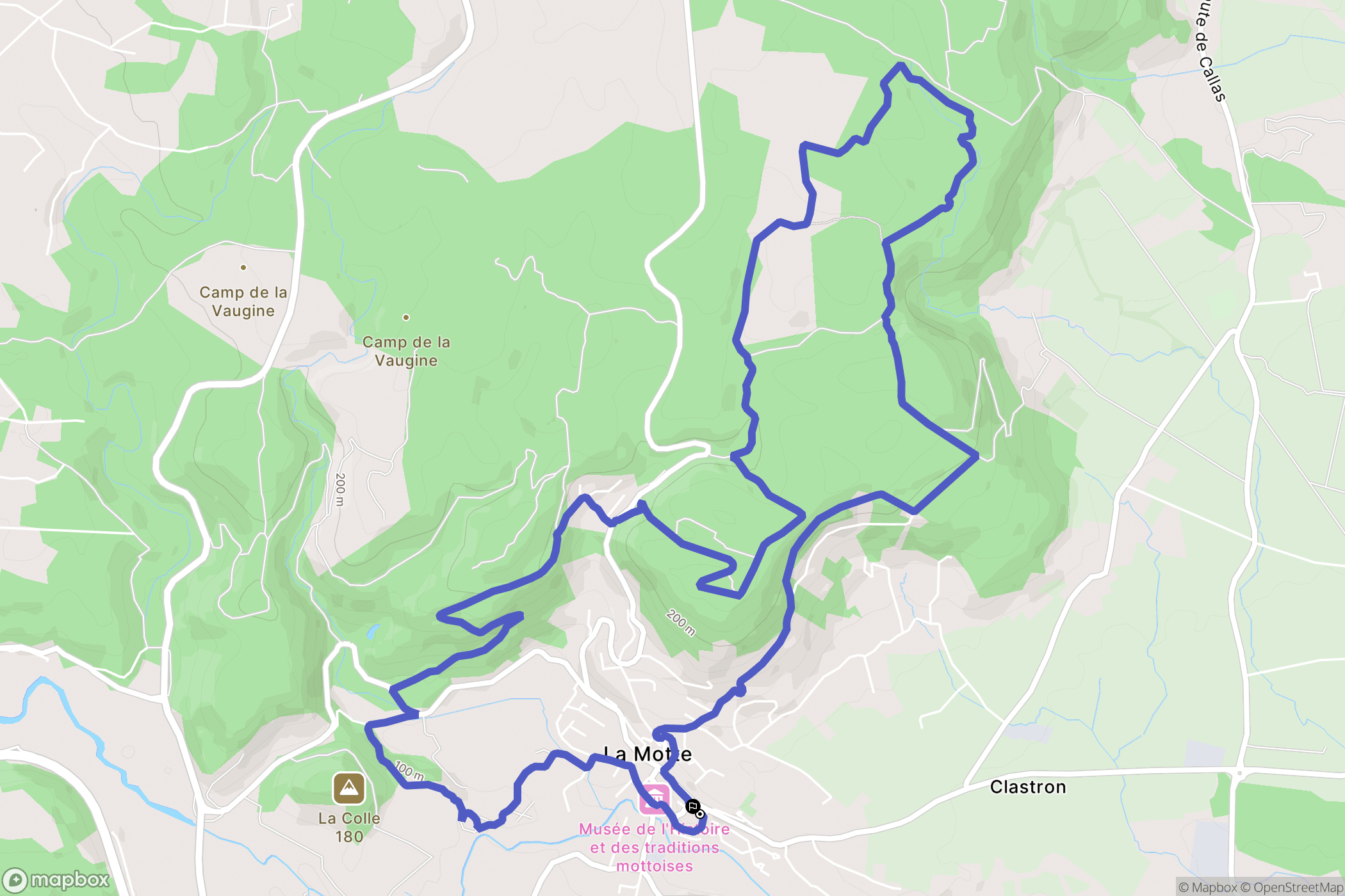 La Motte : carte du parcours de randonnée - France