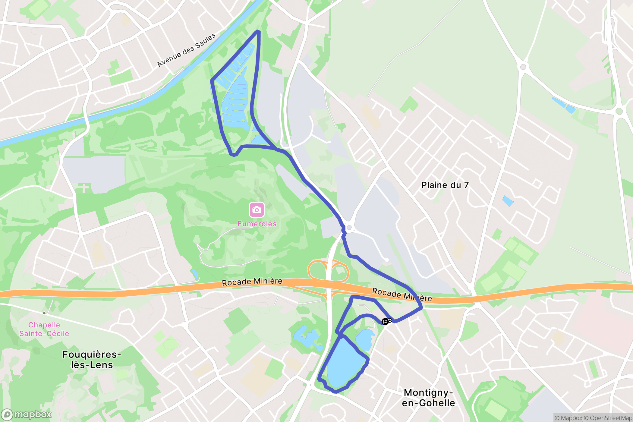 Montigny-en-Gohelle : carte du parcours de randonnée - France