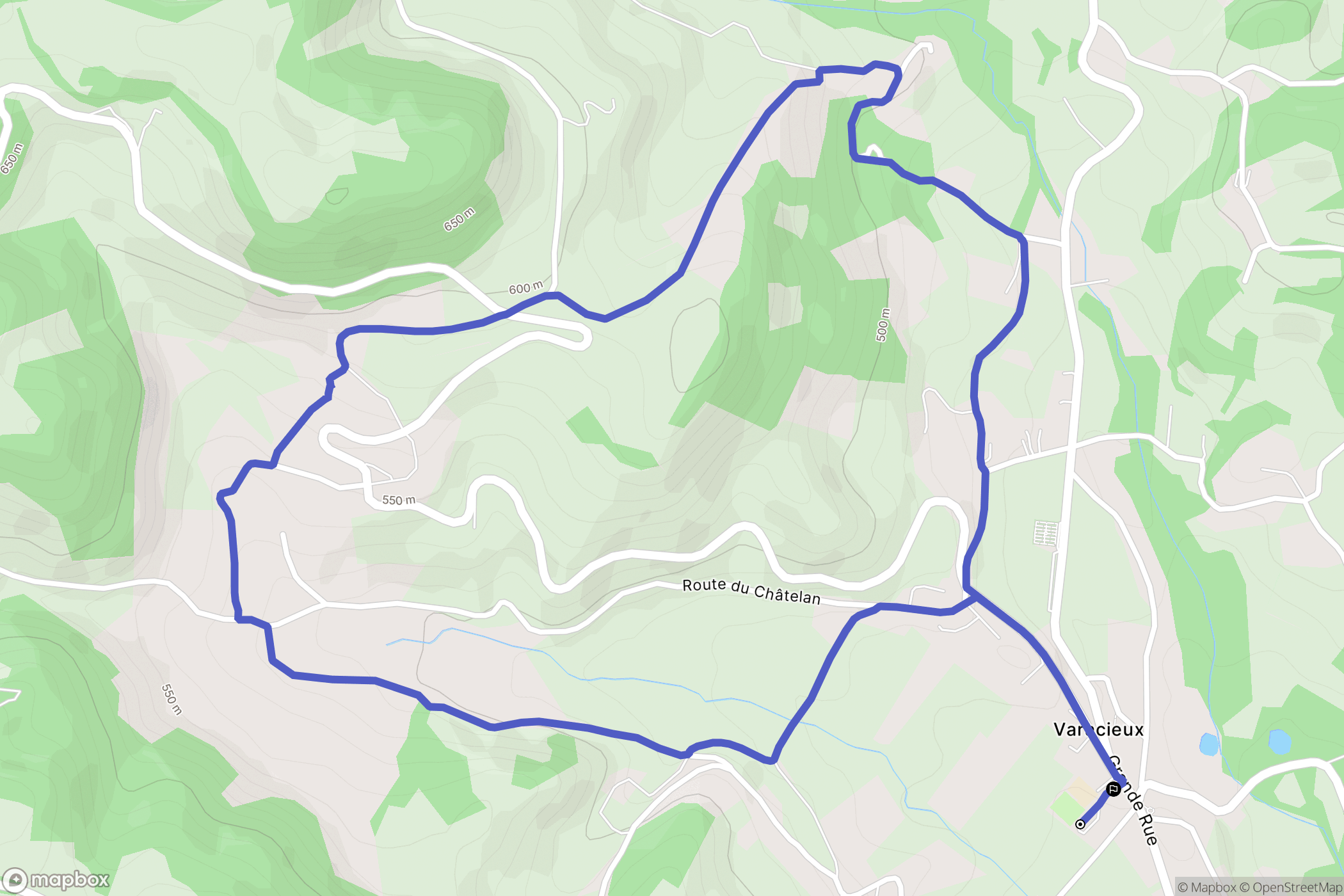 Varacieux : carte du parcours de randonnée - France