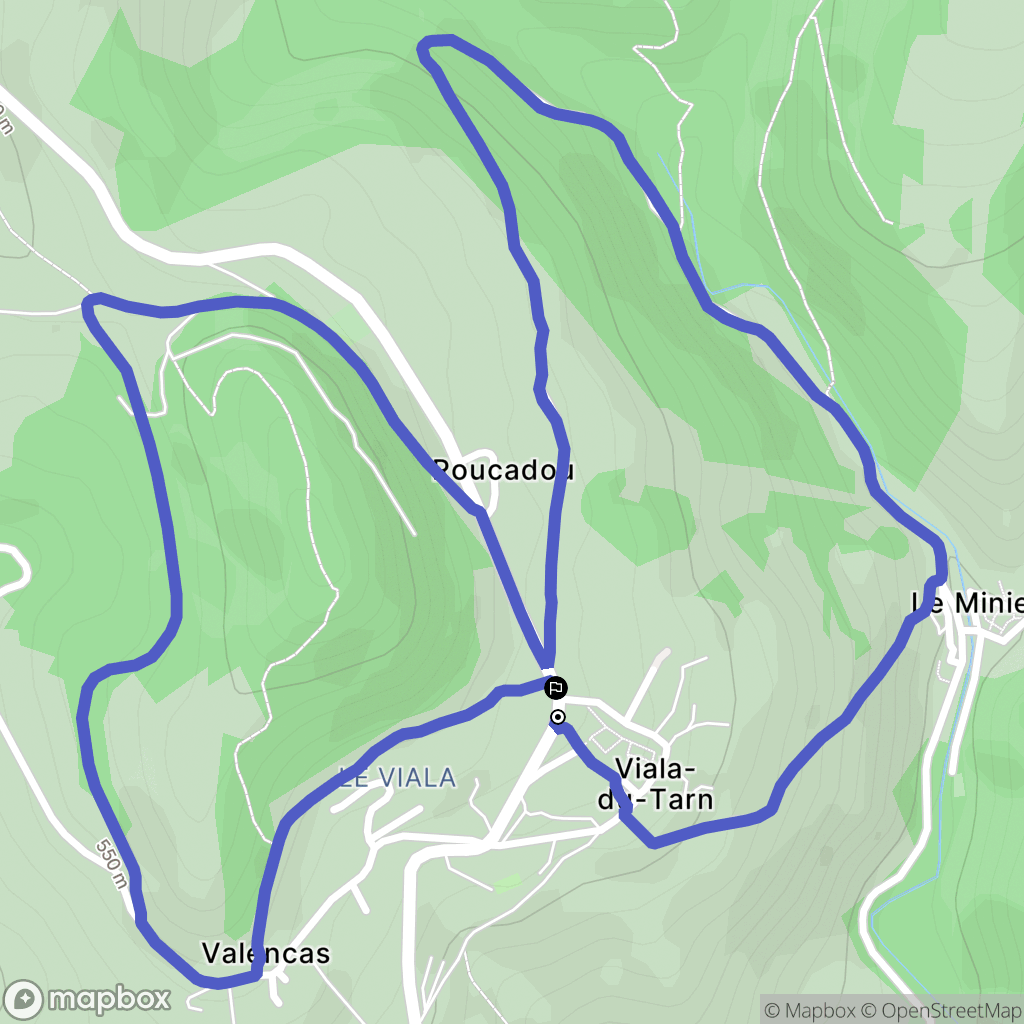 Viala-du-Tarn : carte du parcours de randonnée - France