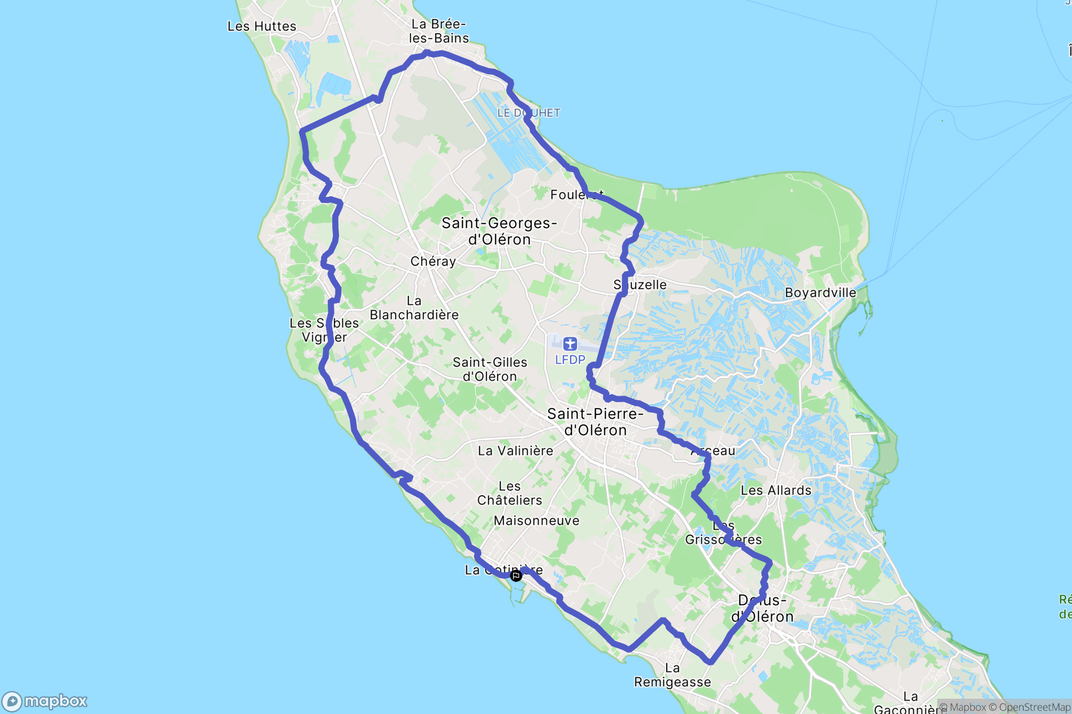 Saint-Pierre-d'Oléron : carte du parcours de randonnée - France