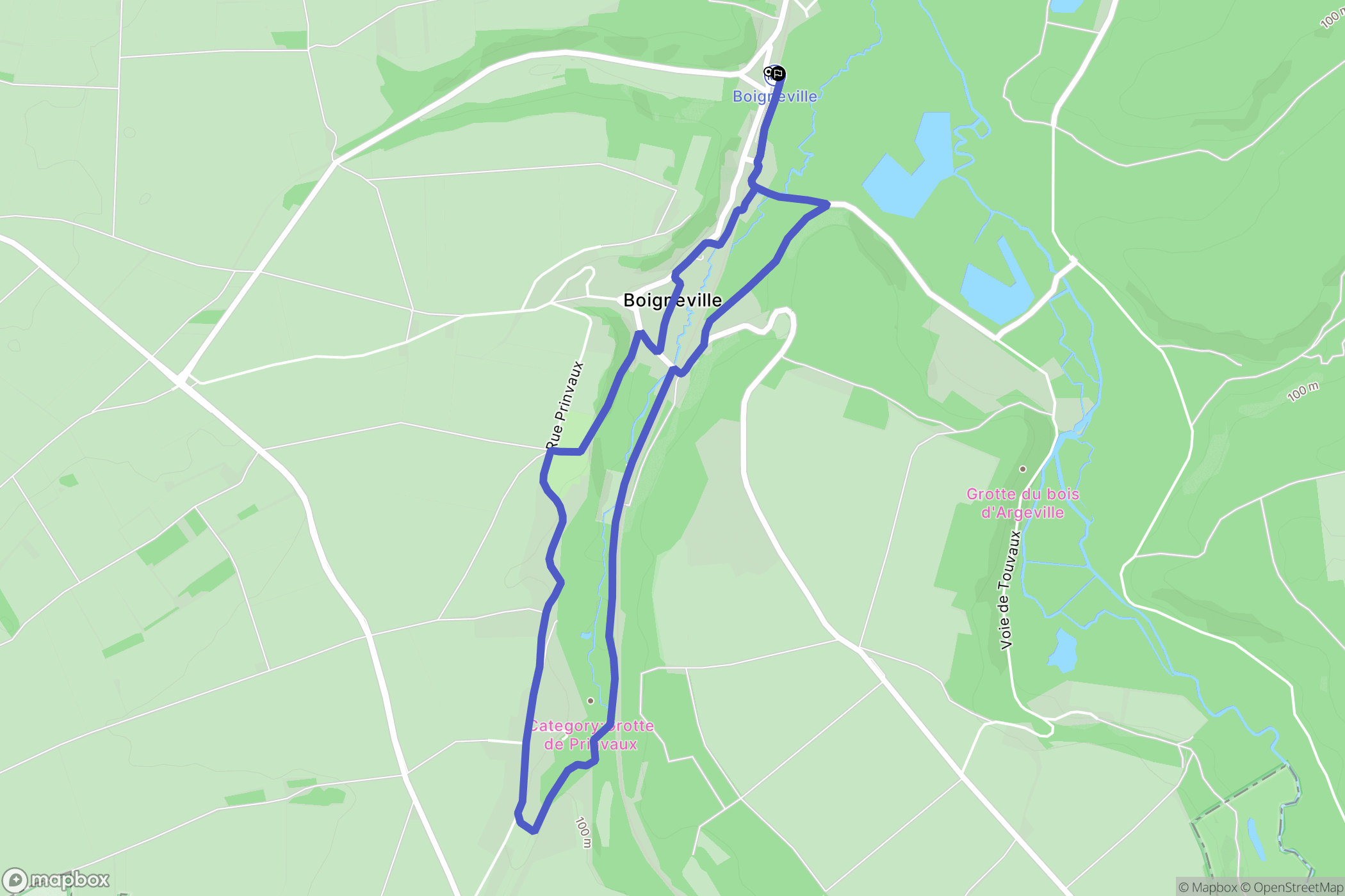 Boigneville : carte du parcours de randonnée - France