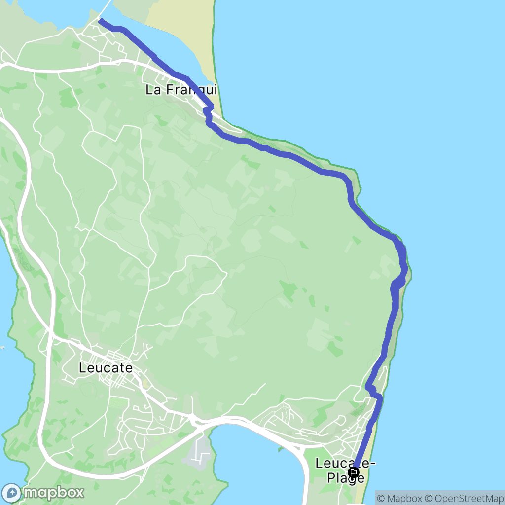 Leucate : carte du parcours de randonnée - France