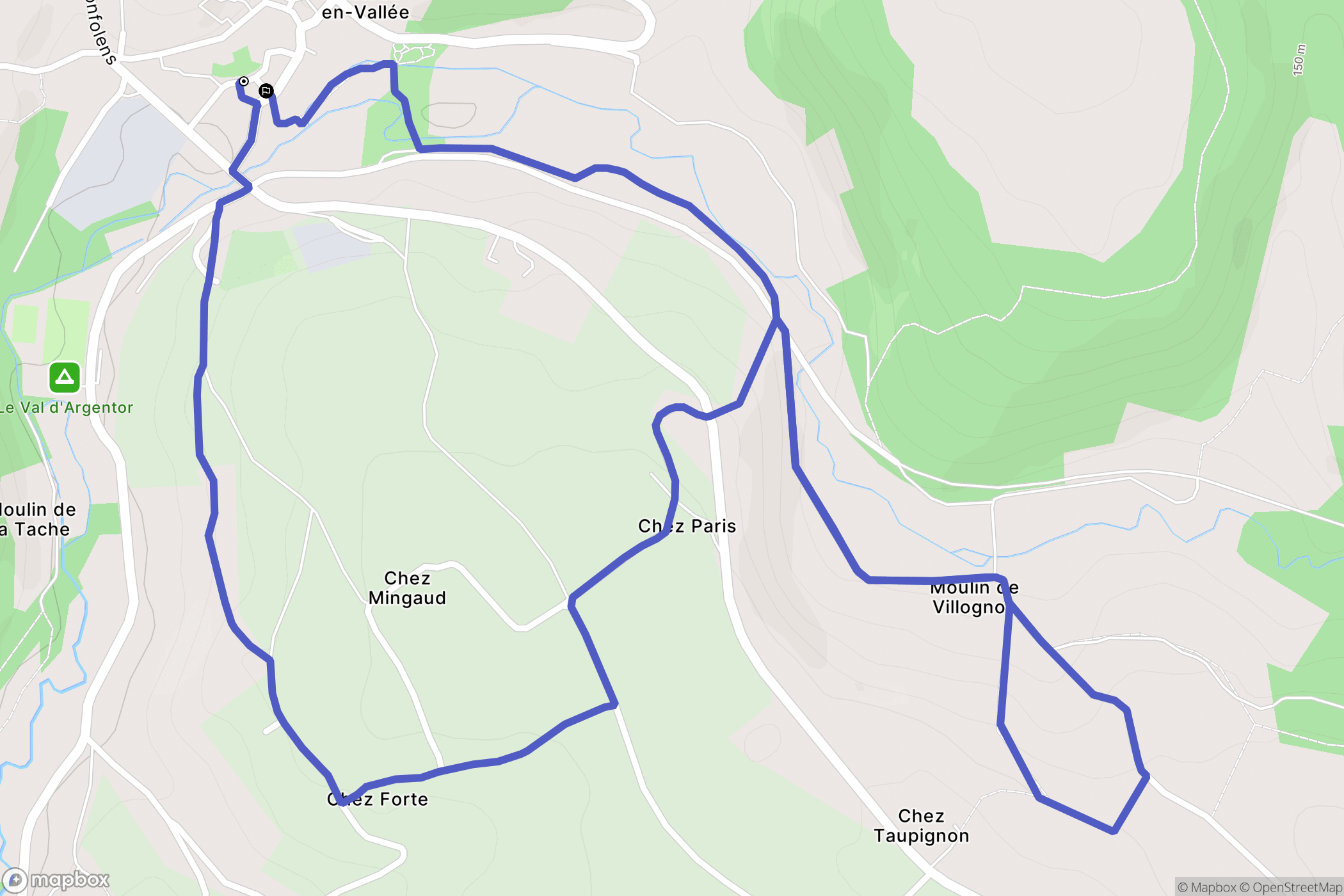 Nanteuil-en-Vallée : carte du parcours de randonnée - France
