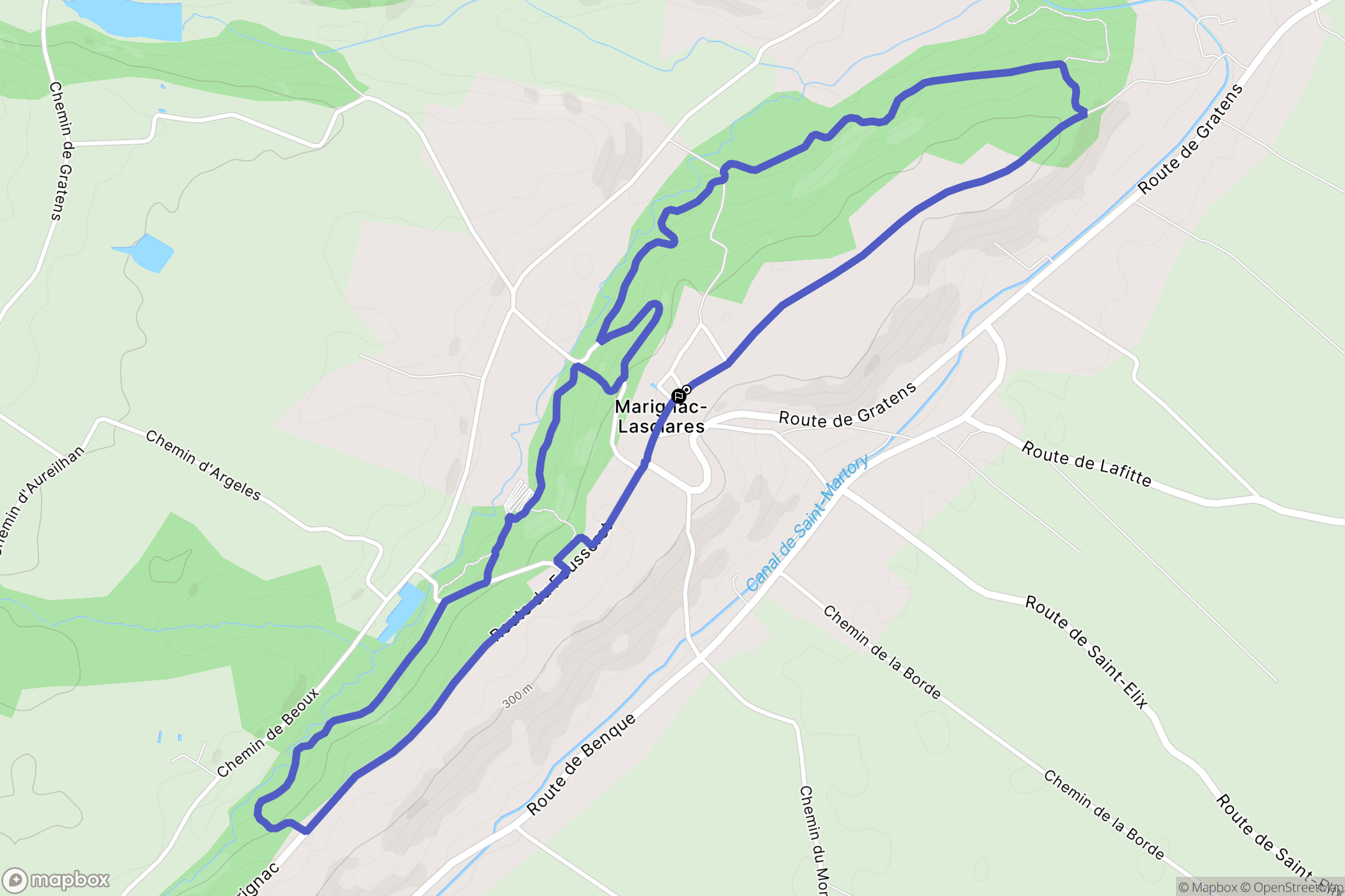 Marignac-Lasclares : carte du parcours de randonnée - France