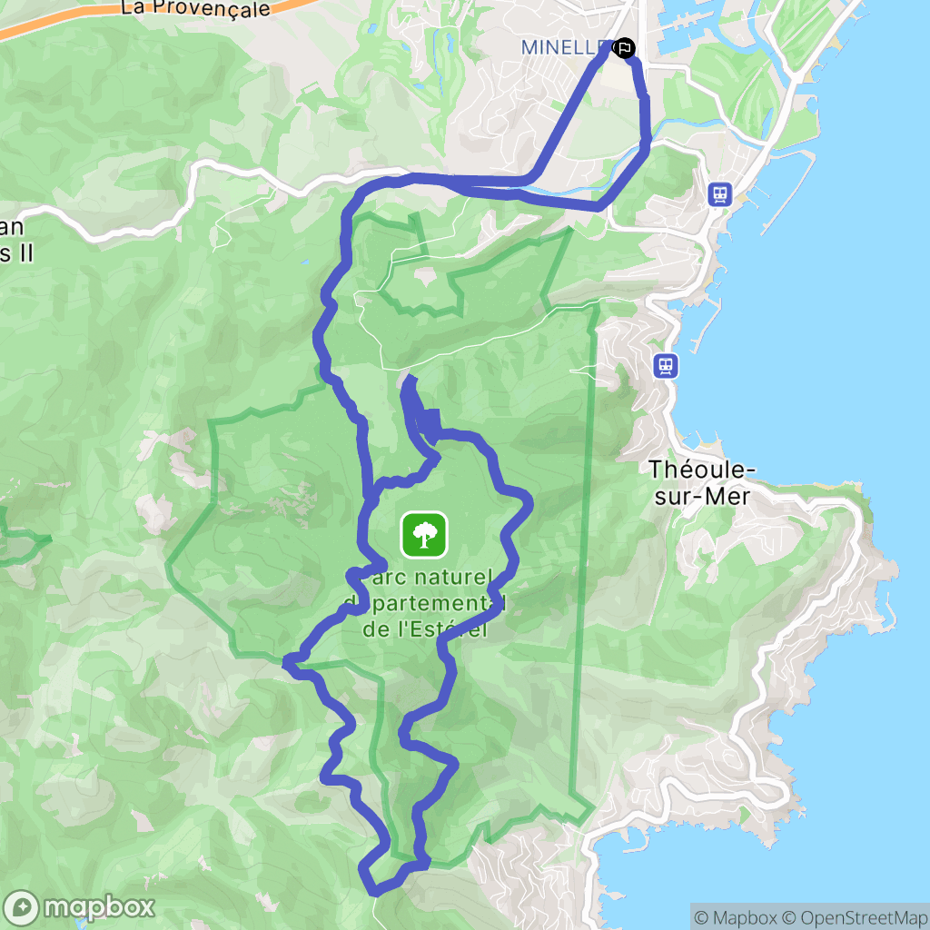 Mandelieu-la-Napoule : carte du parcours de randonnée - France