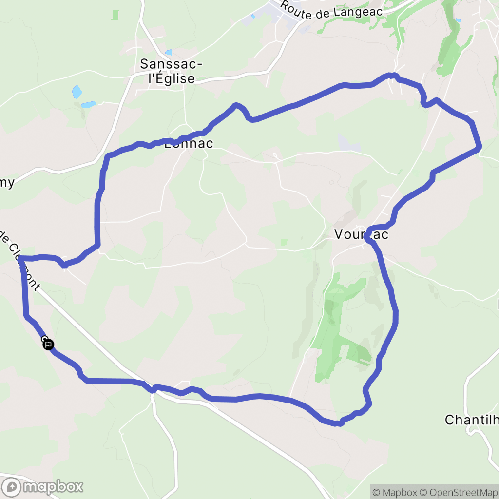 Vergezac : carte du parcours de randonnée - France