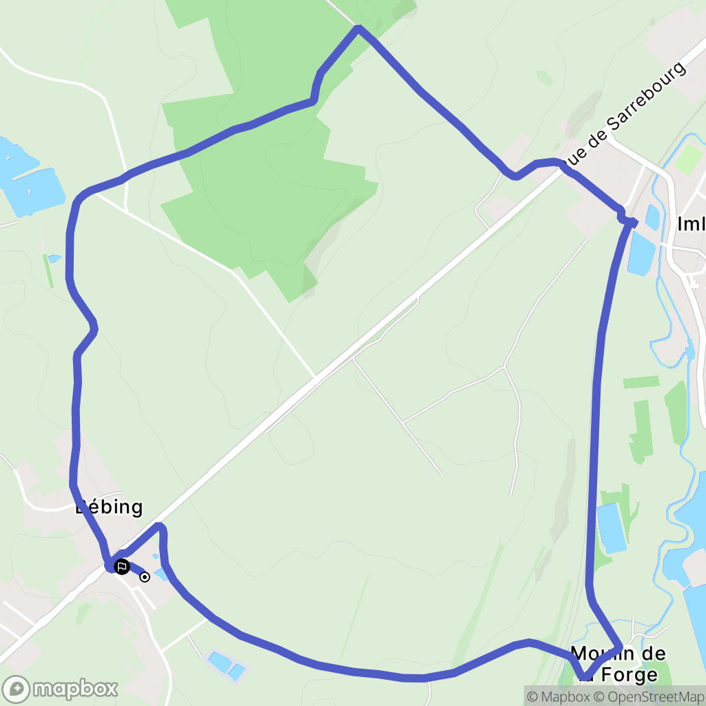 Bébing : carte du parcours de randonnée - France