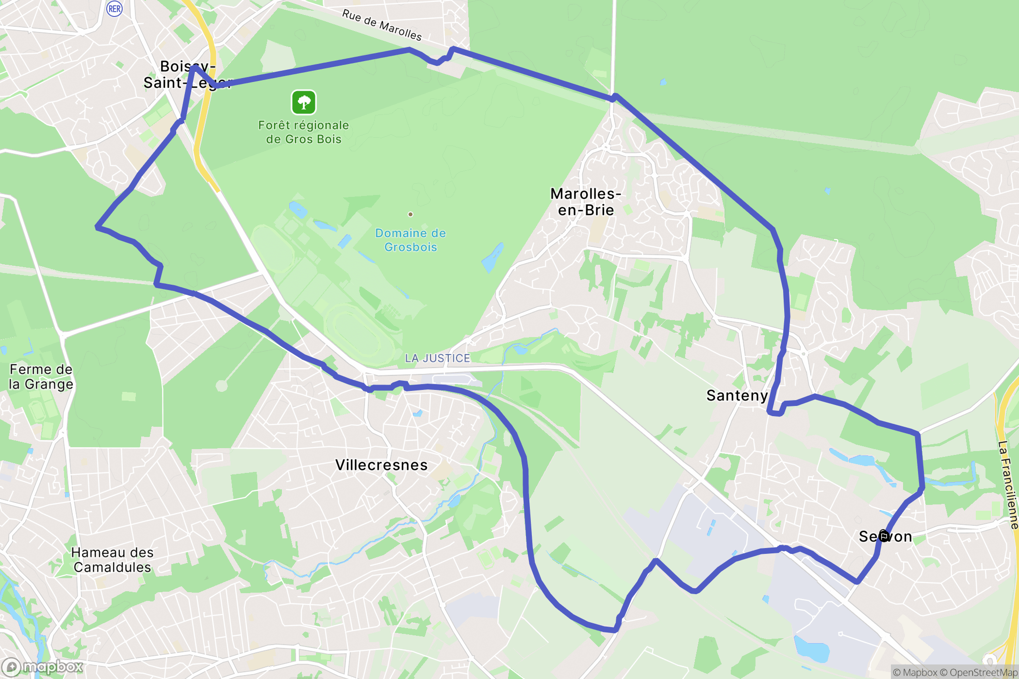 Servon : carte du parcours de randonnée - France