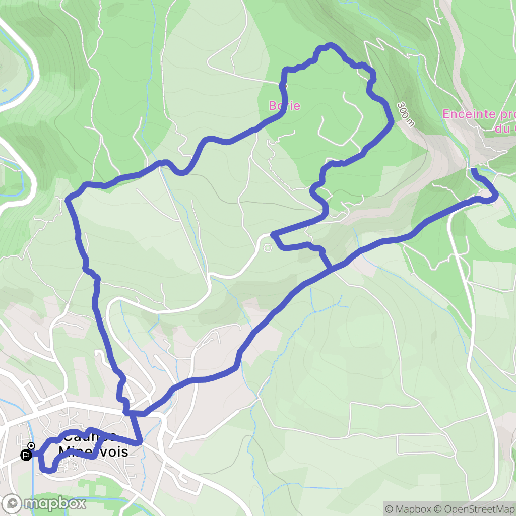 Caunes-Minervois : carte du parcours de randonnée - France