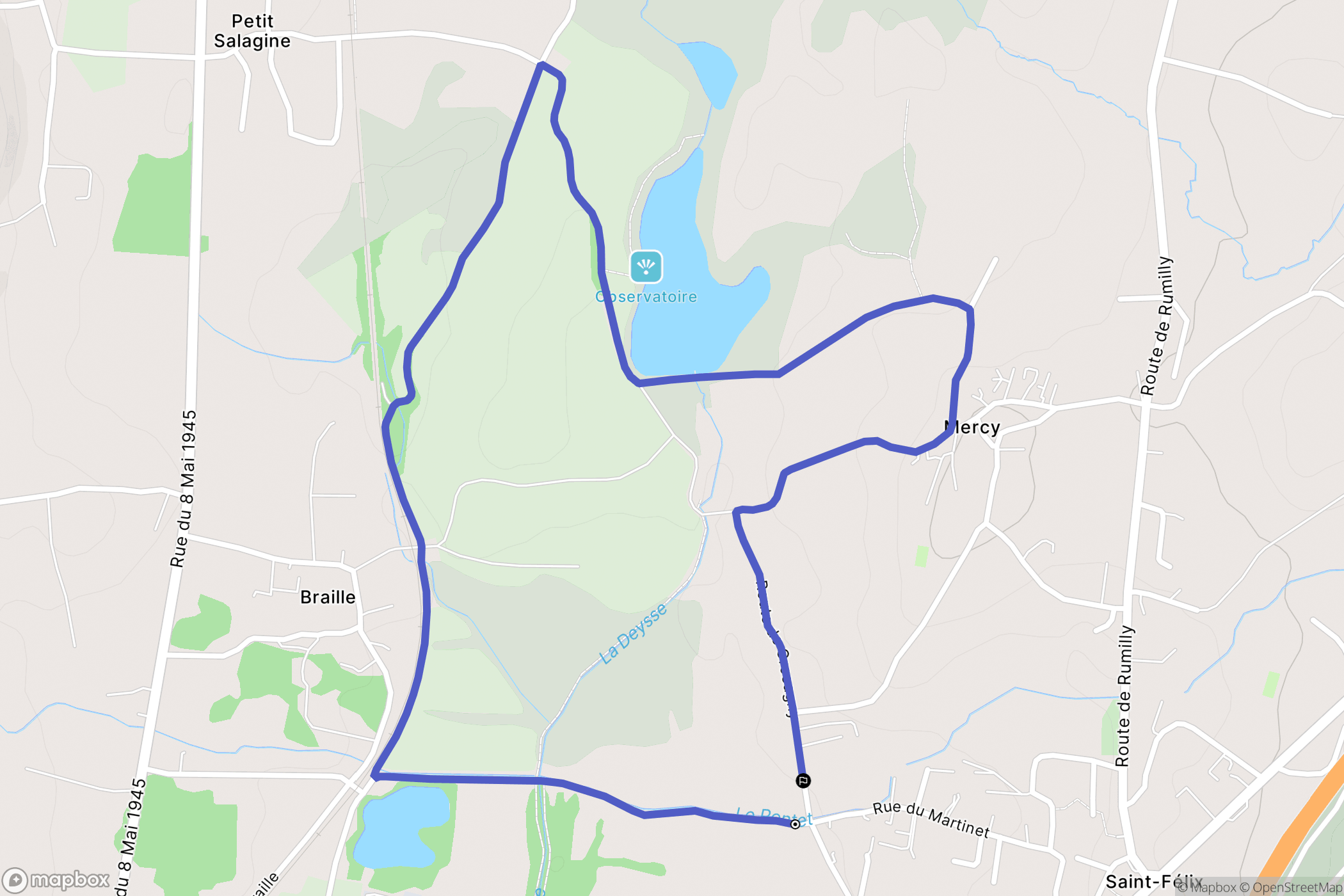Saint-Félix : carte du parcours de randonnée - France