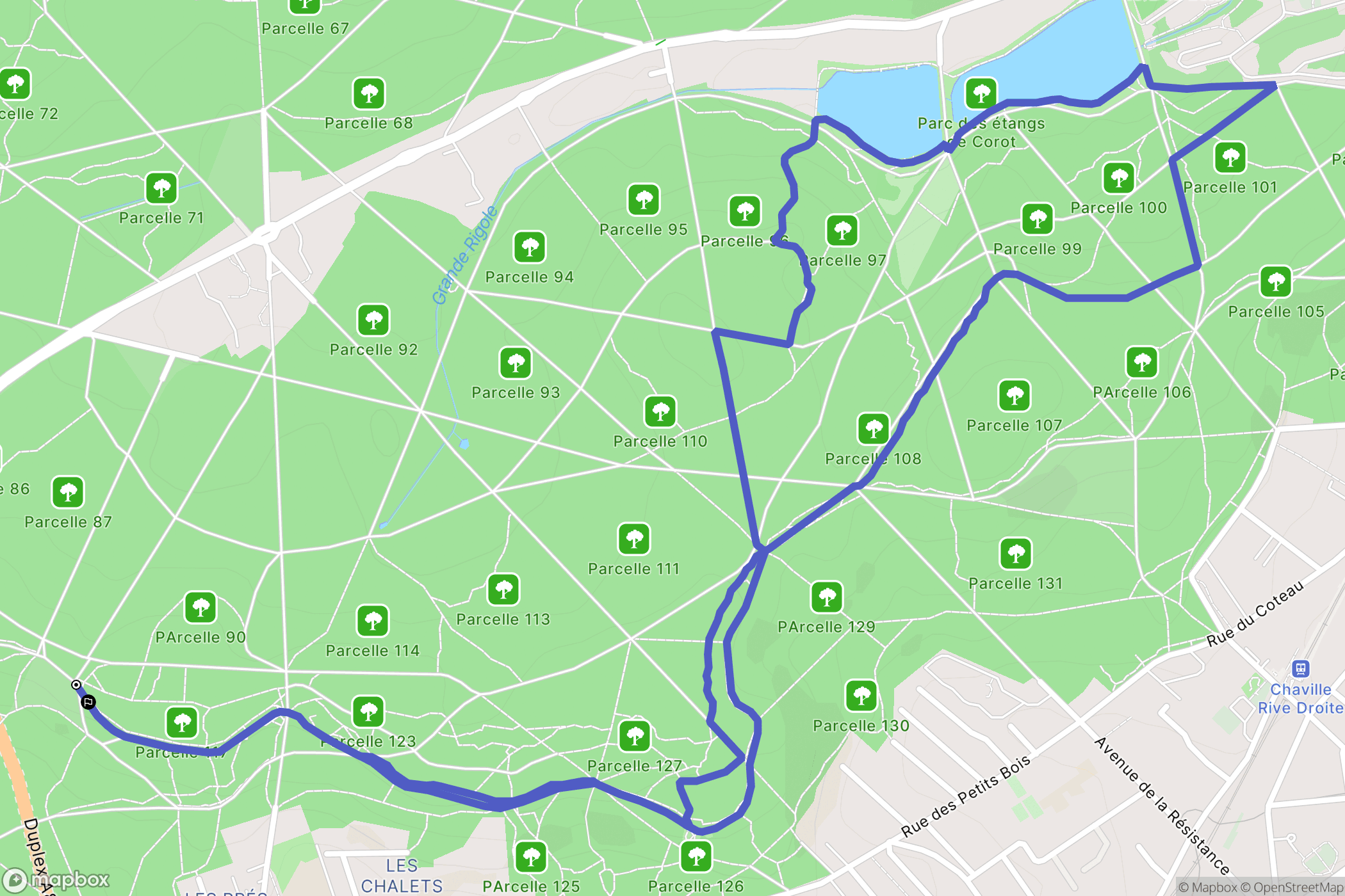 Viroflay : carte du parcours de randonnée - France