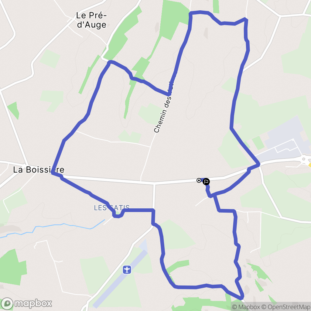 Le Pré-d'Auge : carte du parcours de randonnée - France