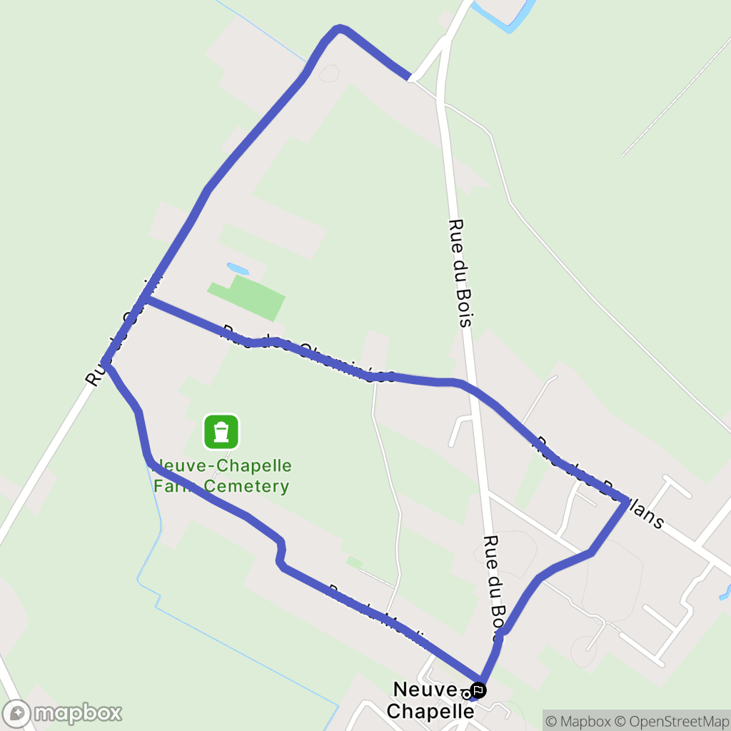 Neuve-Chapelle : carte du parcours de randonnée - France