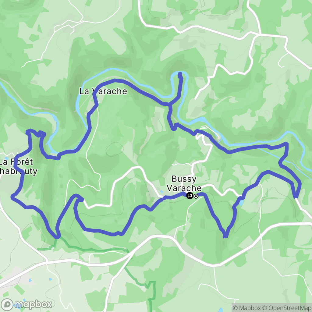 Eymoutiers : carte du parcours de randonnée - France