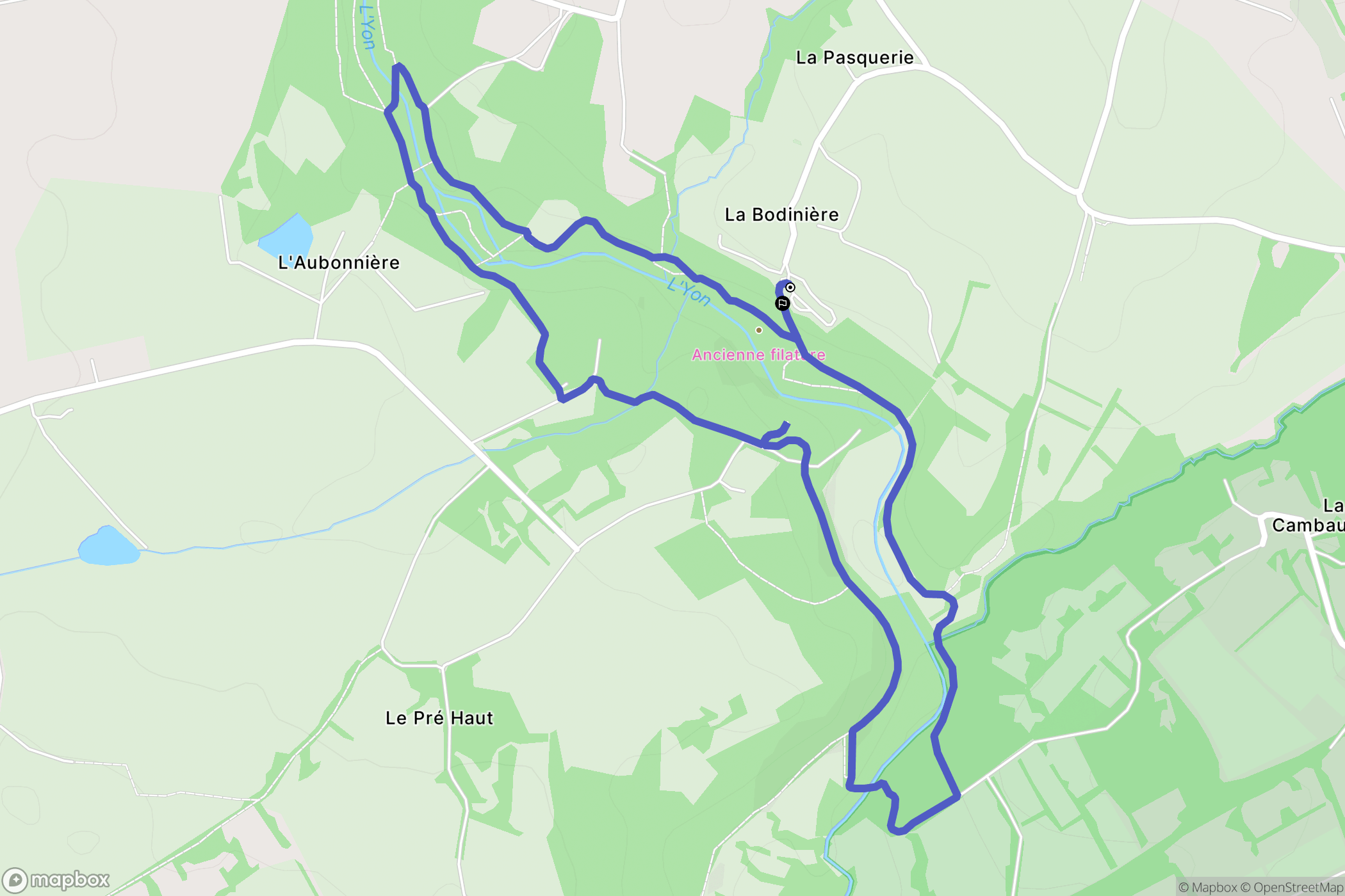 Le Tablier : carte du parcours de randonnée - France