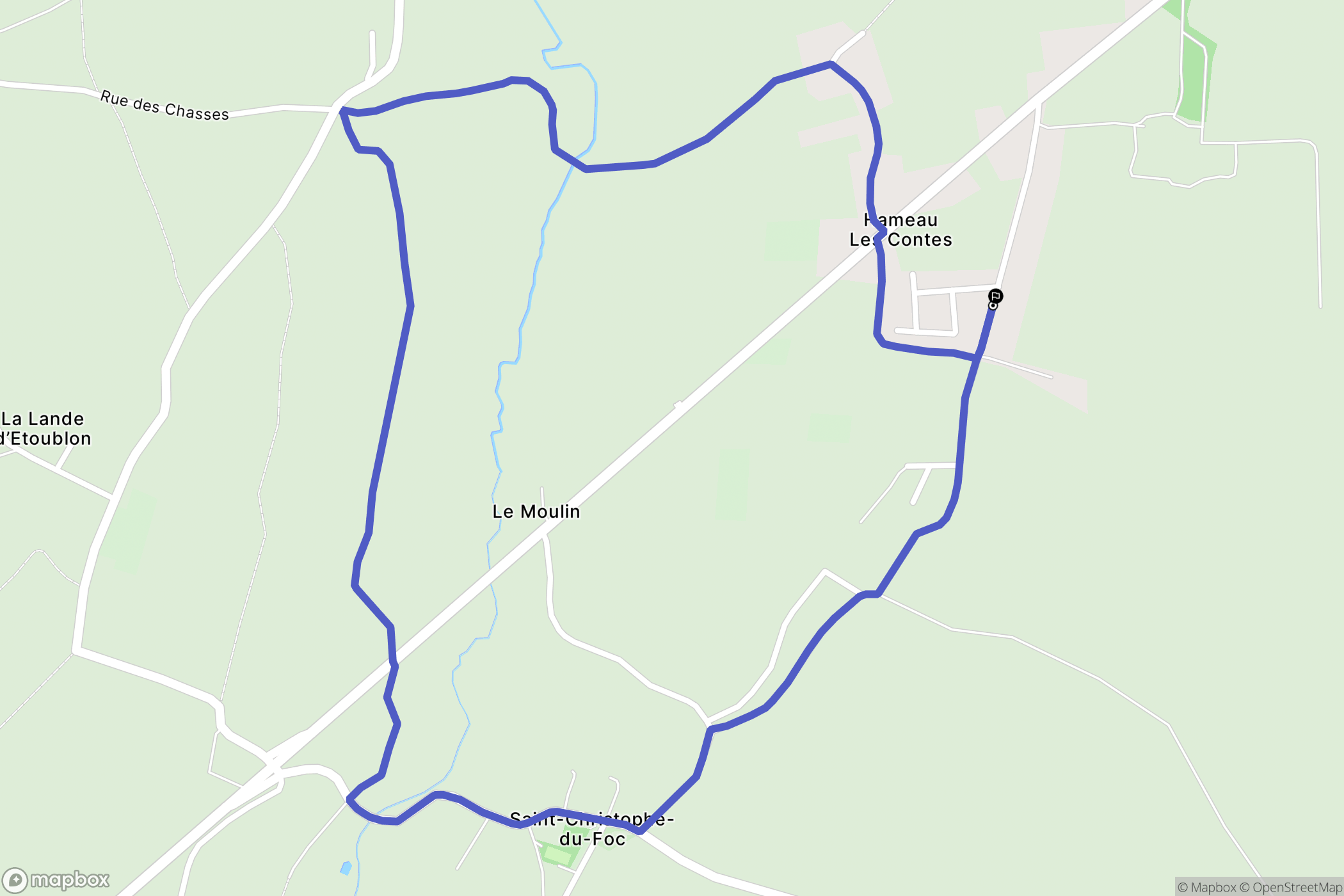 Virandeville : carte du parcours de randonnée - France