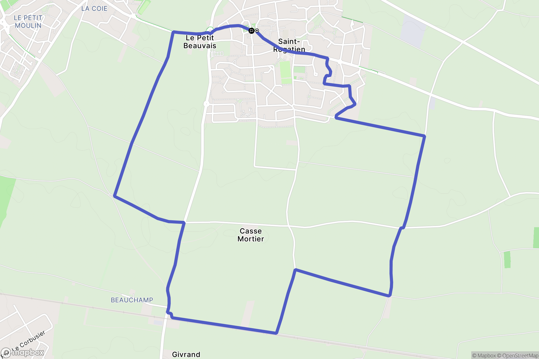 Saint-Rogatien : carte du parcours de randonnée - France