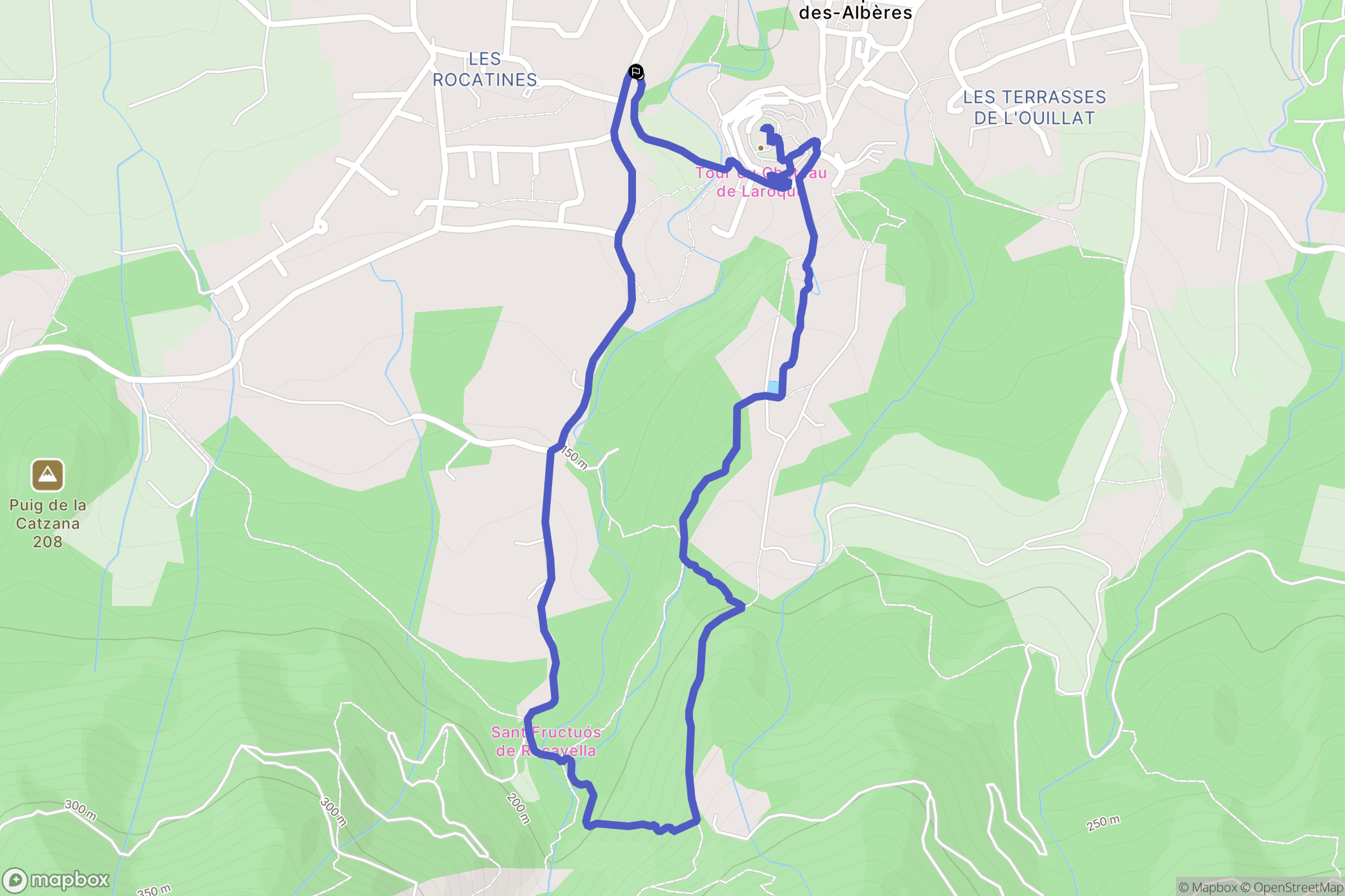 Laroque-des-Albères : carte du parcours de randonnée - France