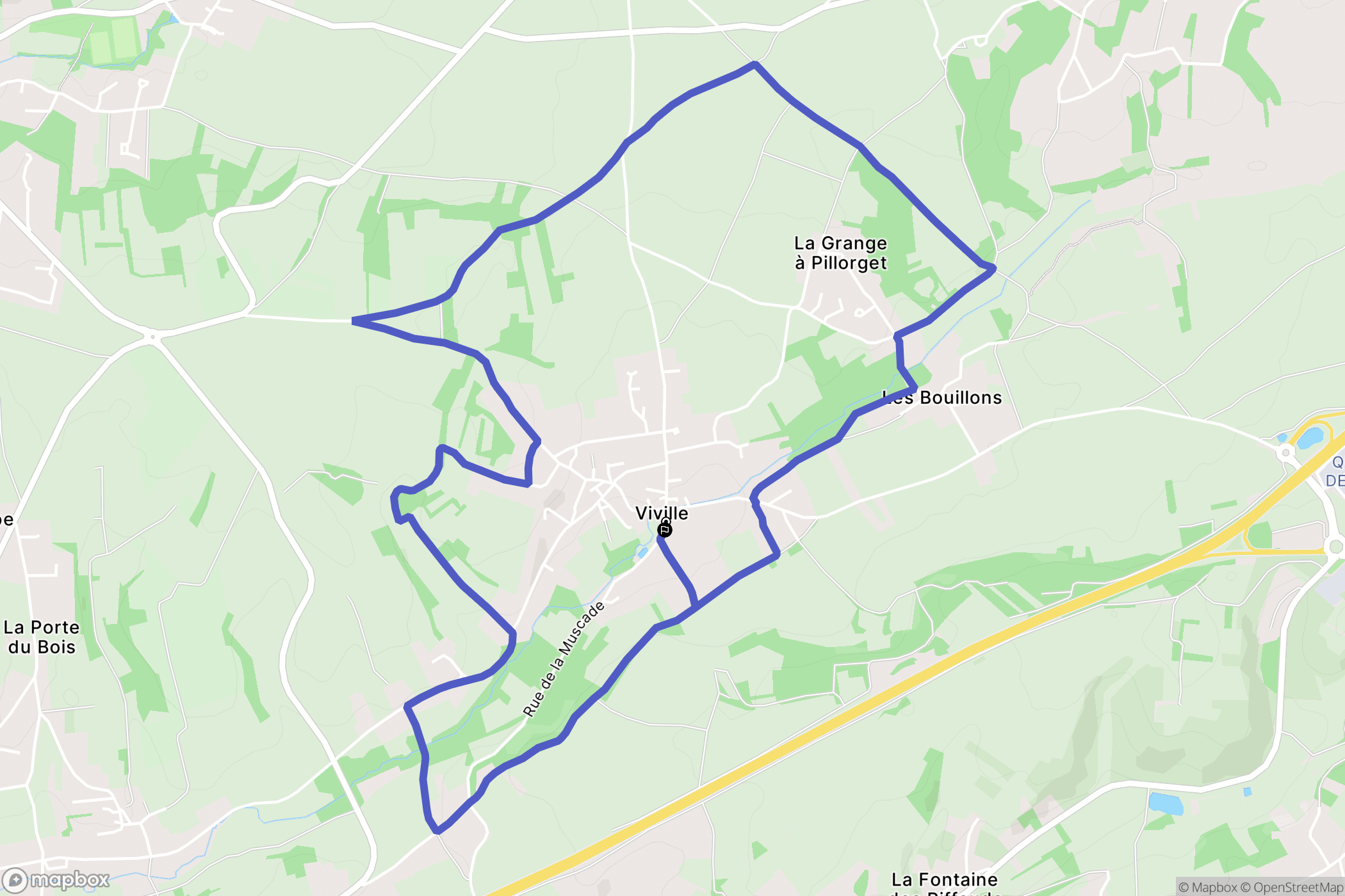 Champniers : carte du parcours de randonnée - France