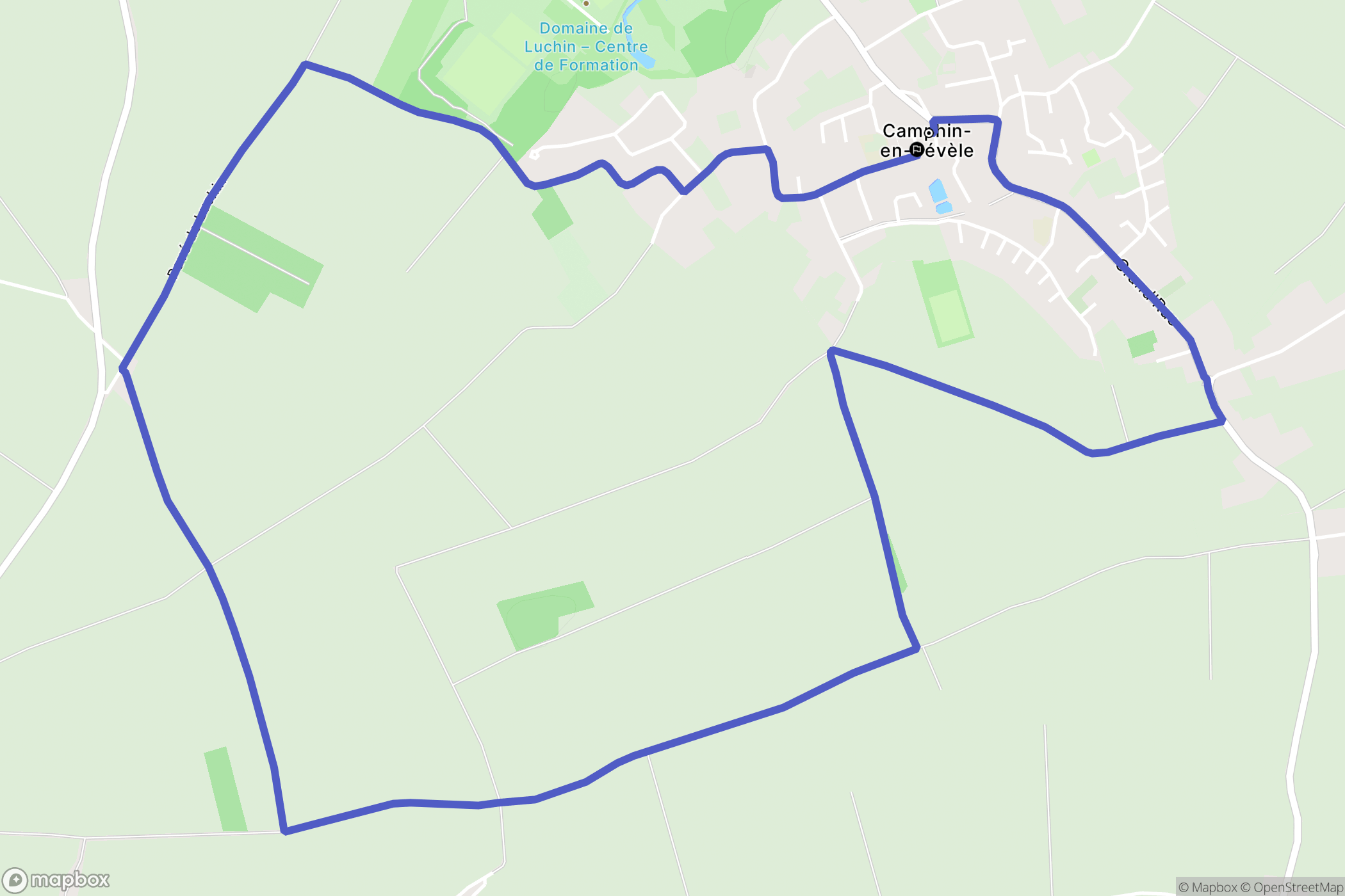Camphin-en-Pévèle : carte du parcours de randonnée - France