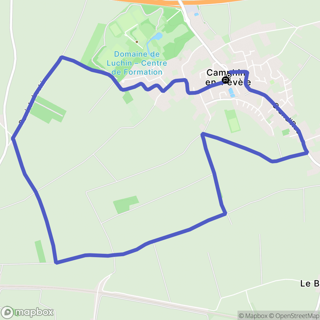 Camphin-en-Pévèle : carte du parcours de randonnée - France