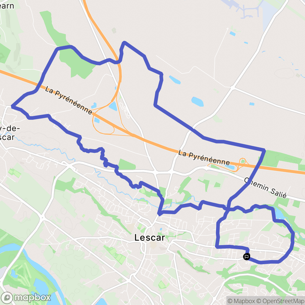 Lescar : carte du parcours de randonnée - France