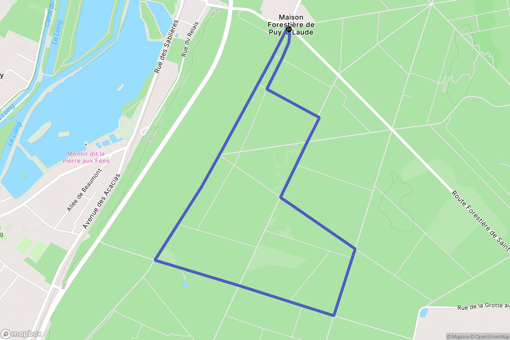 Fontenay-sur-Loing : carte du parcours de randonnée - France