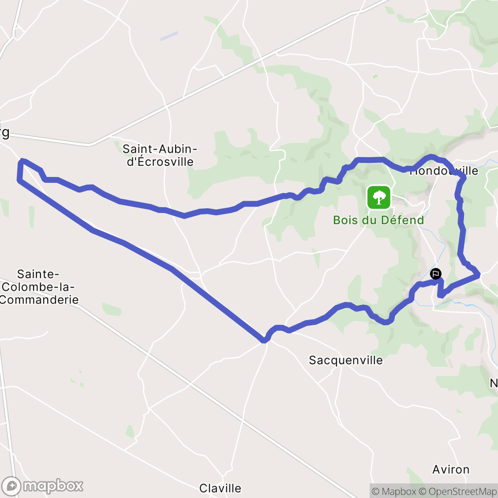 Brosville : carte du parcours de randonnée - France