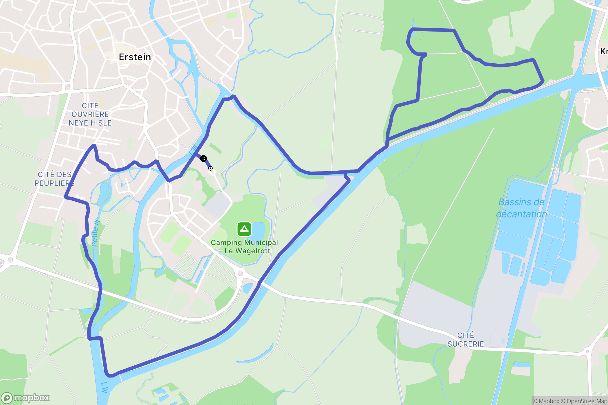 Erstein : carte du parcours de randonnée - France