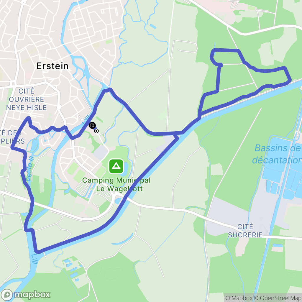 Erstein : carte du parcours de randonnée - France