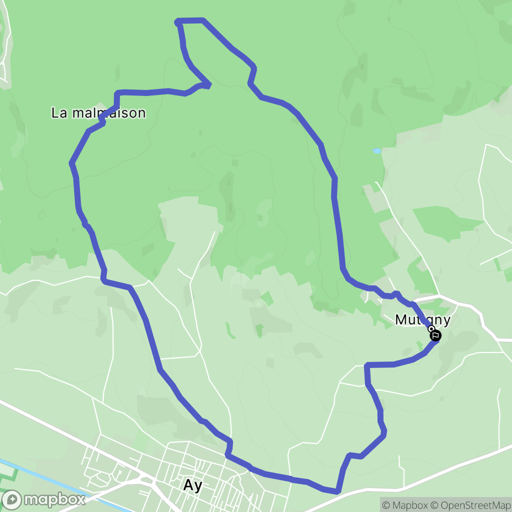 Mutigny : carte du parcours de randonnée - France