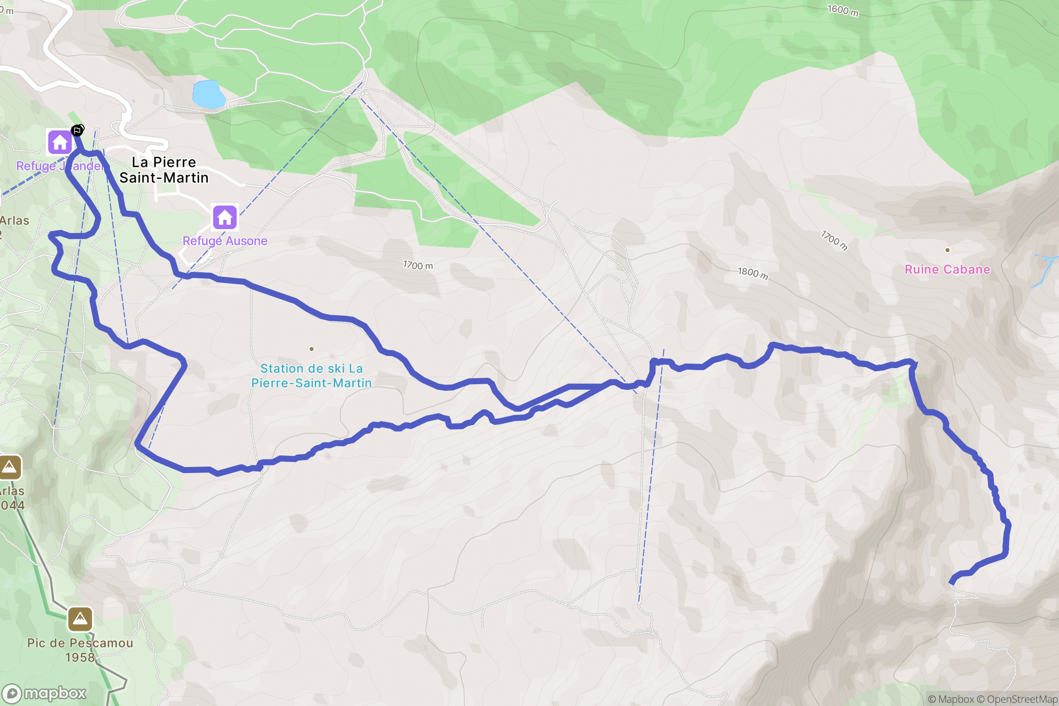 Arette : carte du parcours de randonnée - France
