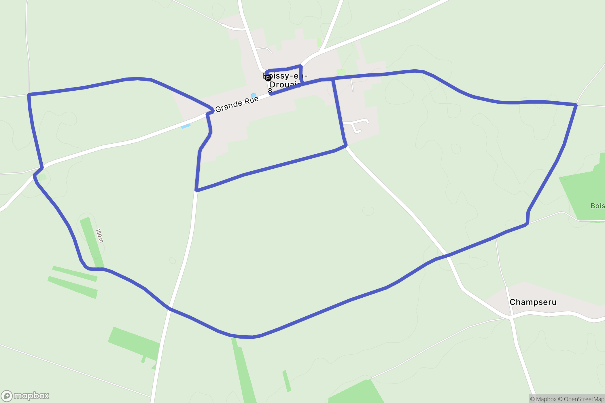 Boissy-en-Drouais : carte du parcours de randonnée - France