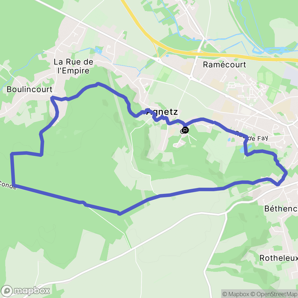 Agnetz : carte du parcours de randonnée - France