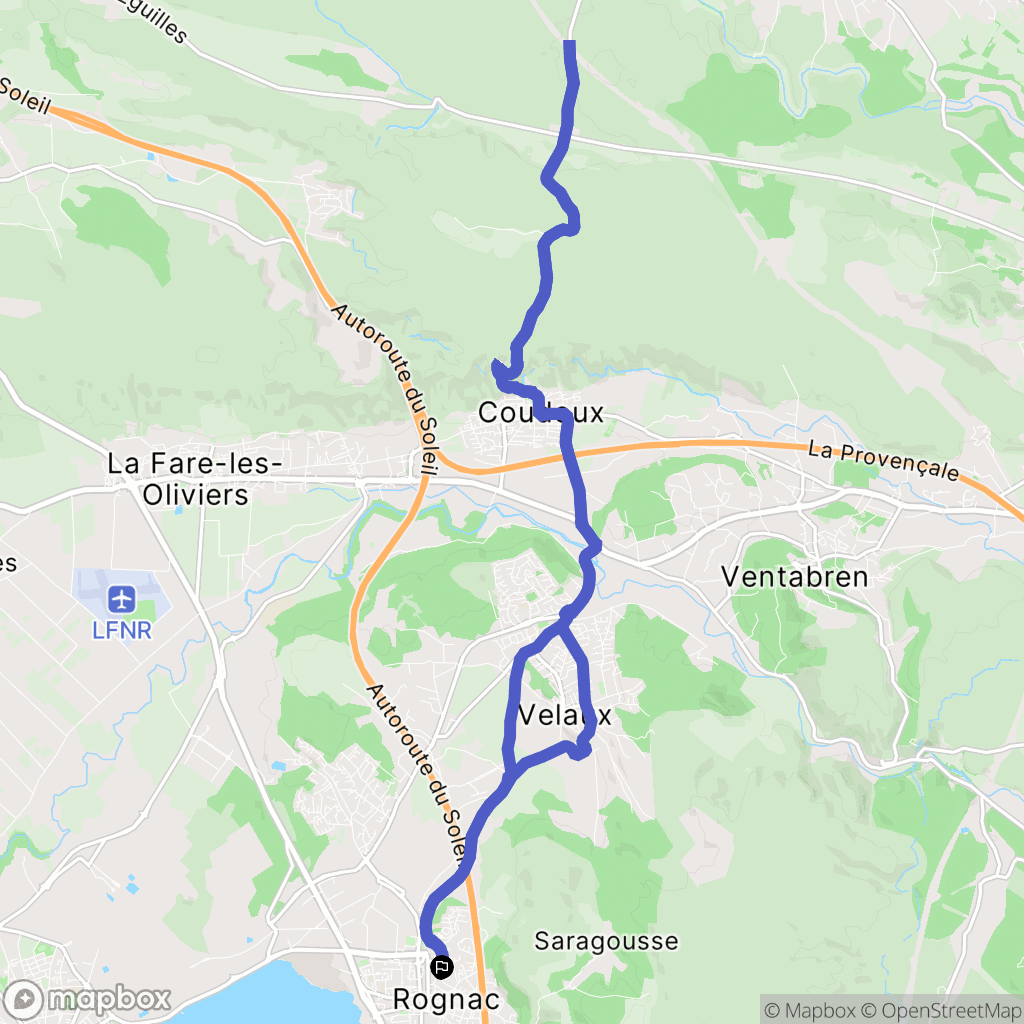 Rognac : carte du parcours de randonnée - France