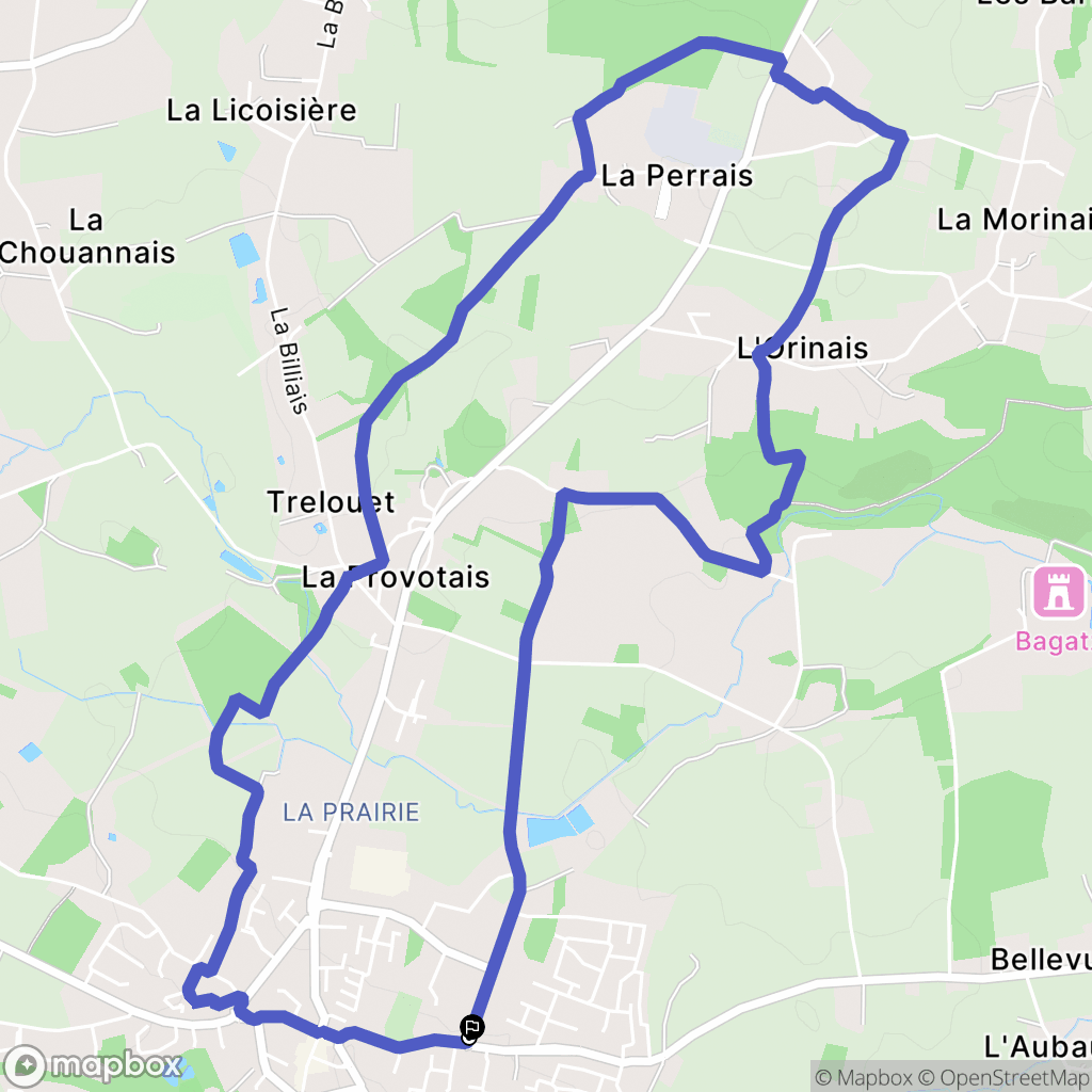 Guichen : carte du parcours de randonnée - France