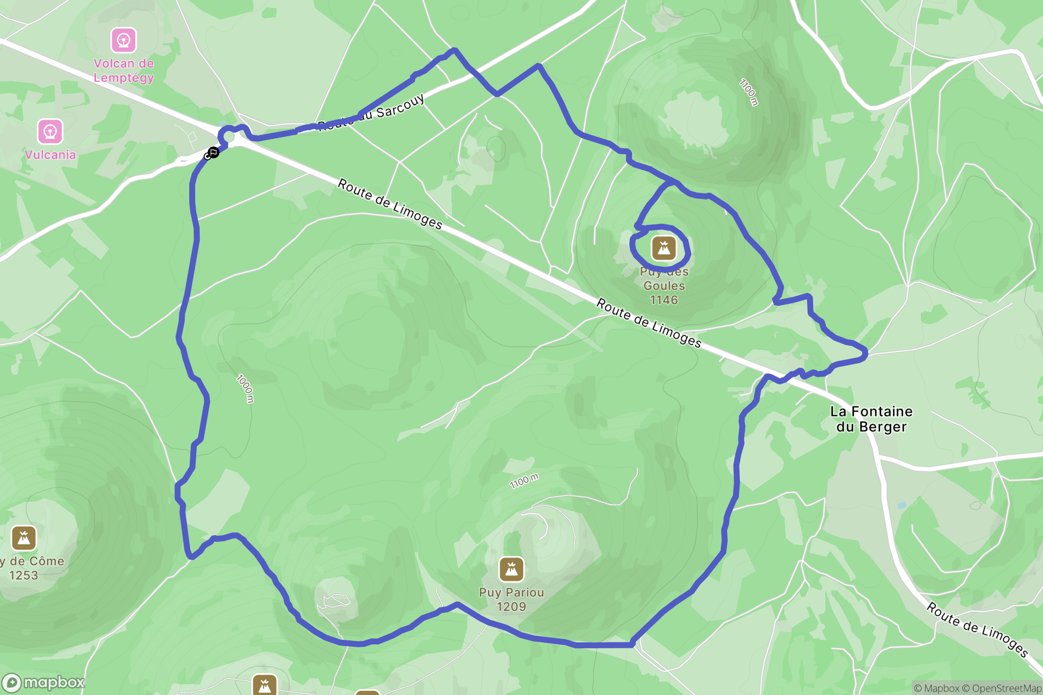 Saint-Ours : carte du parcours de randonnée - France