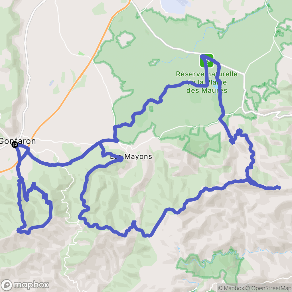 Gonfaron : carte du parcours de randonnée - France