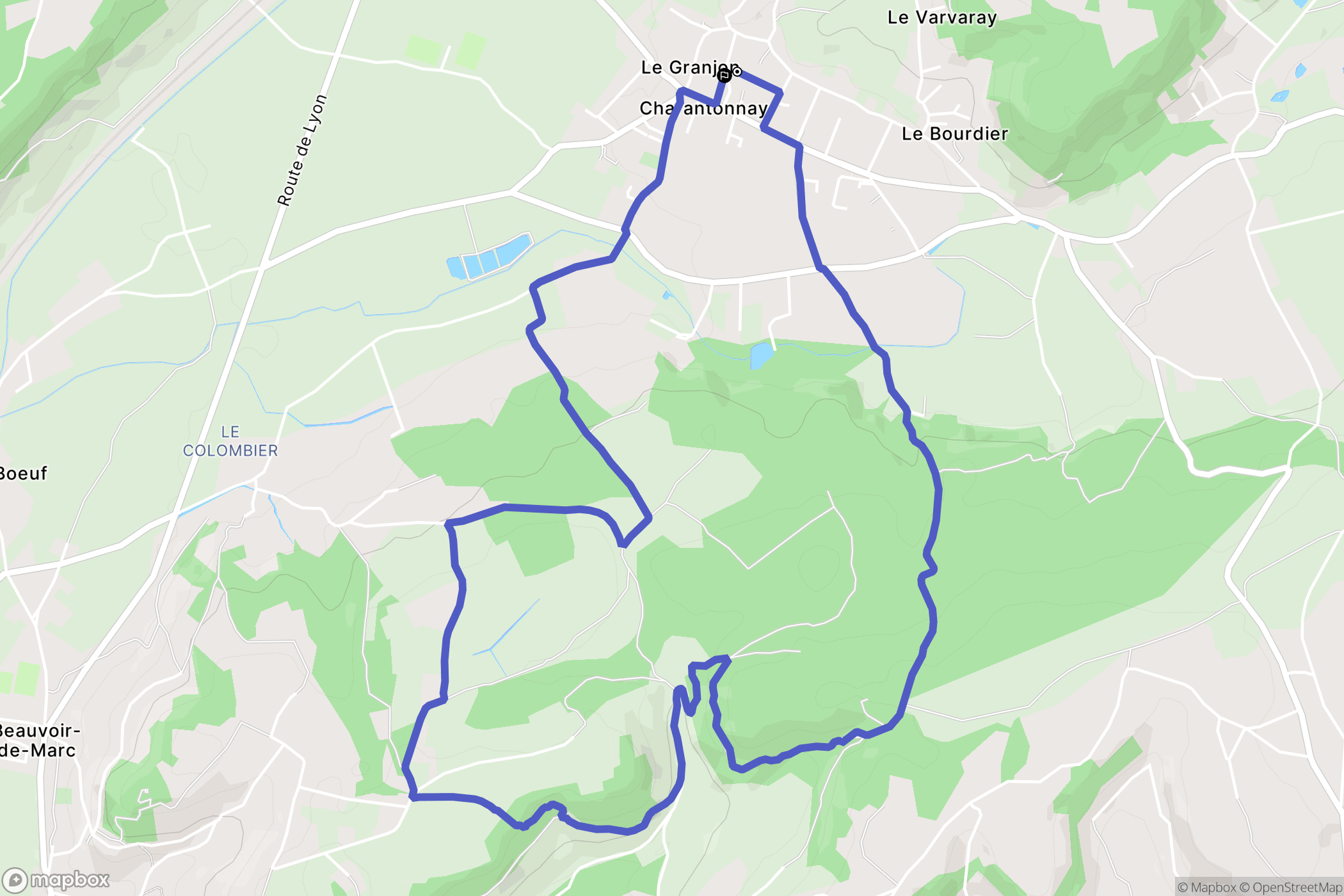 Charantonnay : carte du parcours de randonnée - France