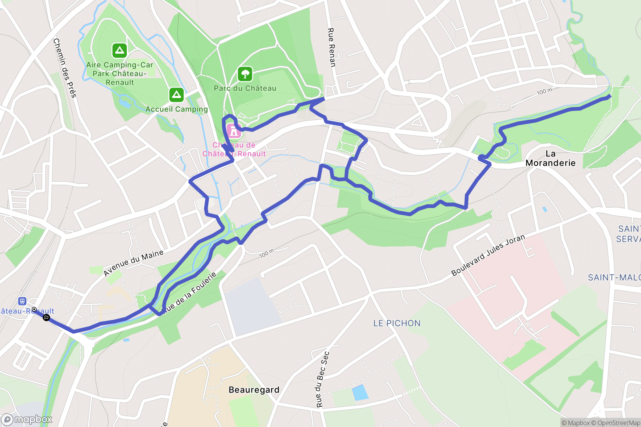 Château-Renault : carte du parcours de randonnée - France