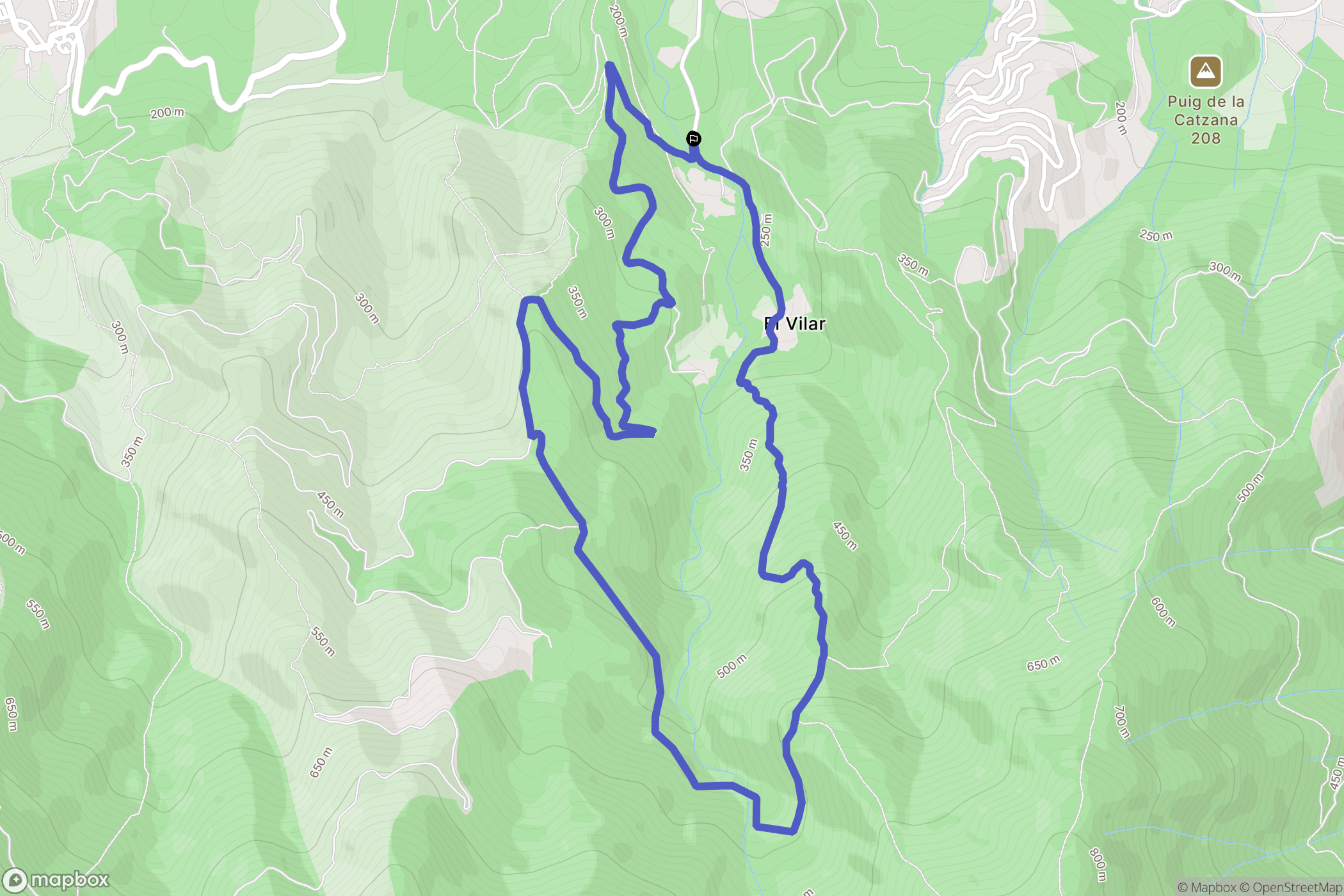 Villelongue-Dels-Monts : carte du parcours de randonnée - France