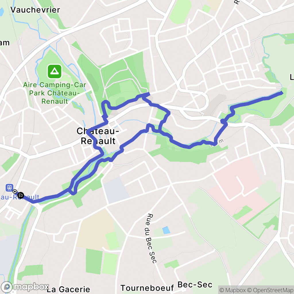 Château-Renault : carte du parcours de randonnée - France