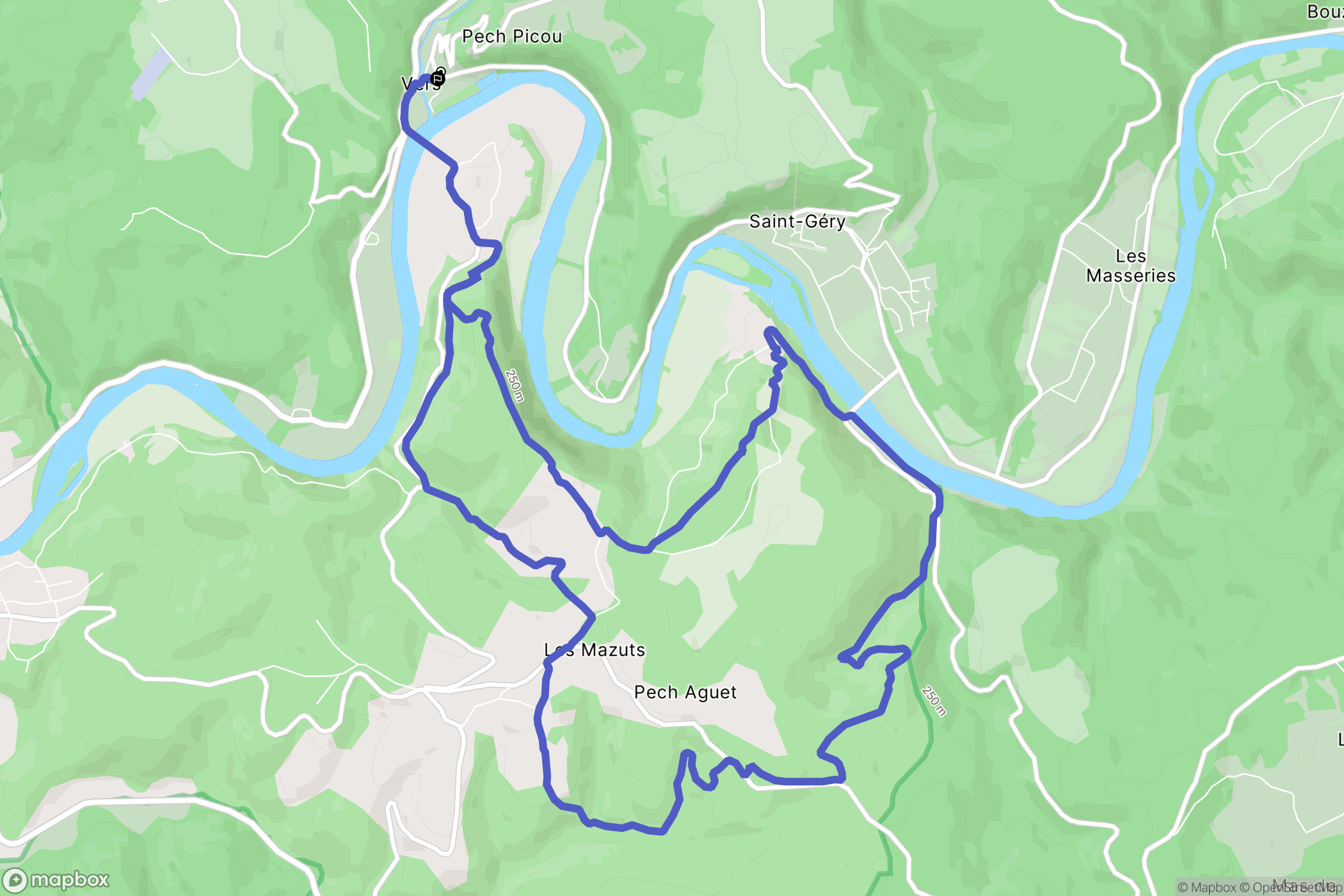 Saint Géry-Vers : carte du parcours de randonnée - France