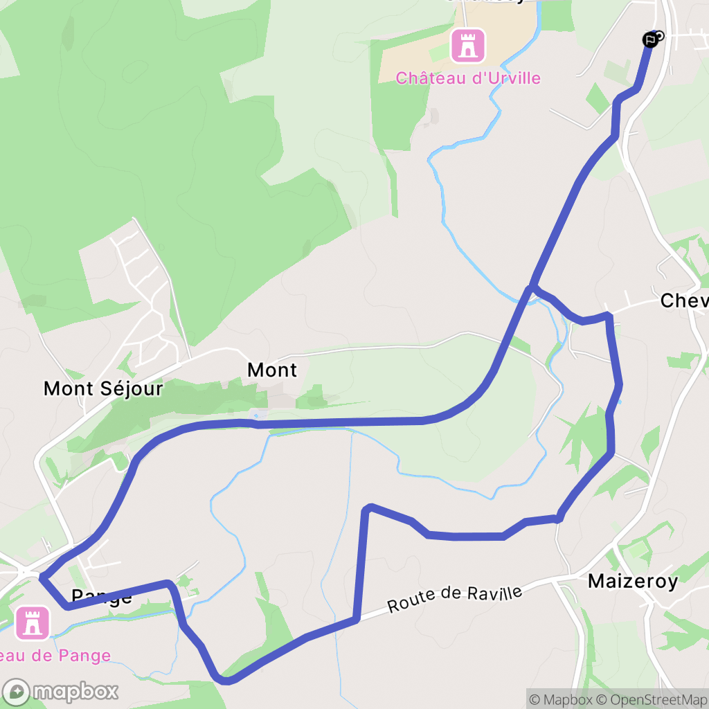 Courcelles-Chaussy : carte du parcours de randonnée - France