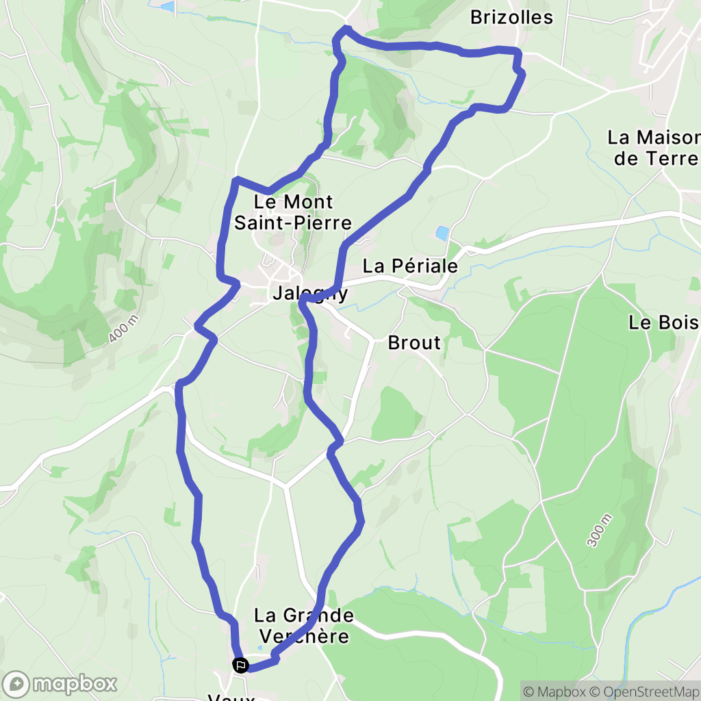 Jalogny : carte du parcours de randonnée - France