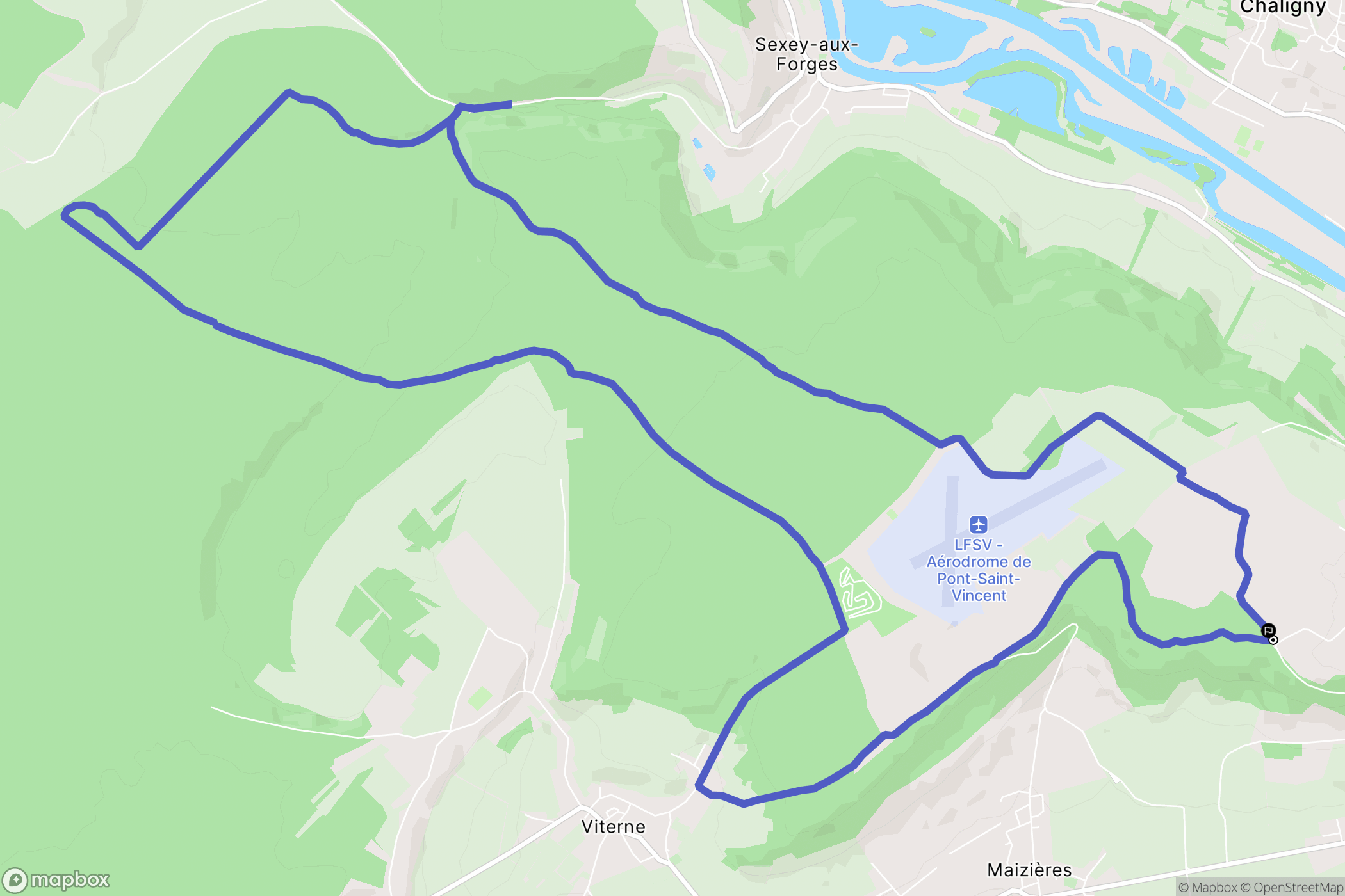 Bainville-sur-Madon : carte du parcours de randonnée - France