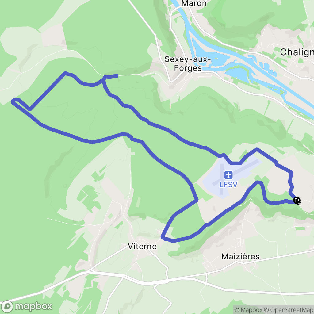Bainville-sur-Madon : carte du parcours de randonnée - France