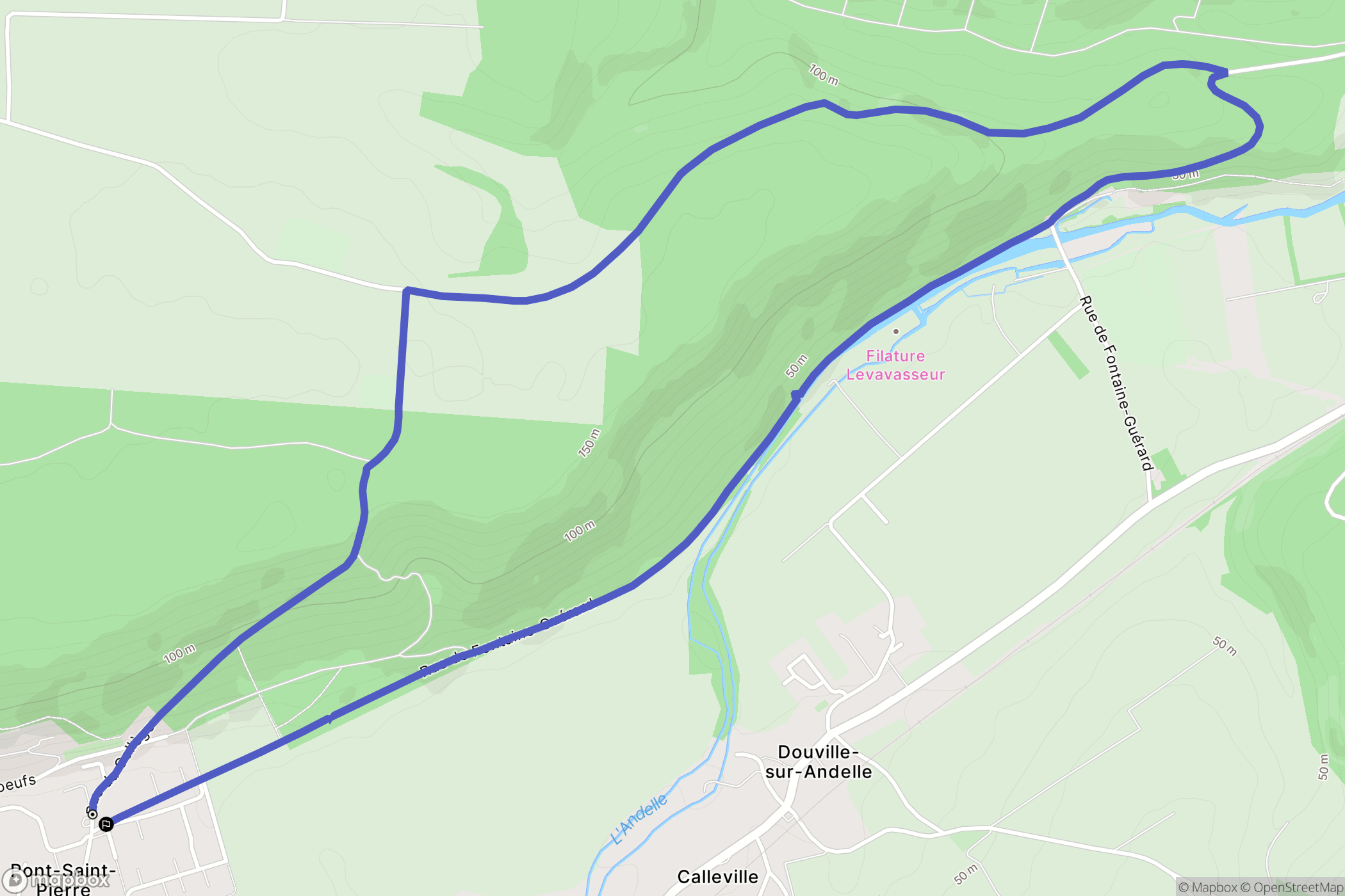 Pont-Saint-Pierre : carte du parcours de randonnée - France