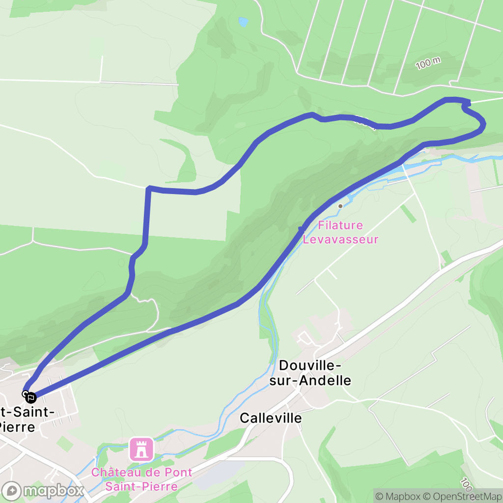 Pont-Saint-Pierre : carte du parcours de randonnée - France